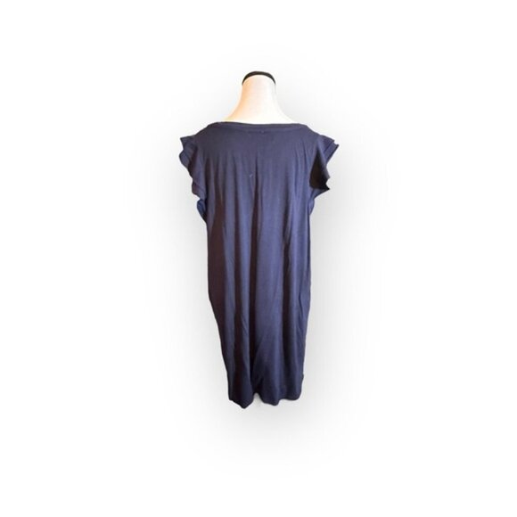 Women’s 2X Reitmans Simple Blue Black Scoop Neck Flutter Sleeve Mini Dress 18 20 - Picture 5 of 9